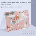 thumbnail image 3 of Yayeee Toggle Light Switch Wall Plate 3-Gang 6.37"x4.48" Decorative Outlet Cover, Pink Christmas Snowman, 3 of 7