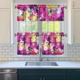 thumbnail image 3 of Pioneer Kitchen Curtains and Valance Set 24 Inch Tier Flower Power Curtains Small Drapes for Cafe Living Room Bathroom Farmhouse 3 Pieces Set Rod Pocket, 3 of 6