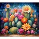 thumbnail image 1 of Pintura de diamante 5D DIY, kit de flor de Cactus con taladro redondo completo, decoración del hogar, 40x35cm, 1 of 9