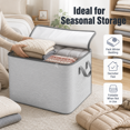 thumbnail image 4 of Heavy Duty Storage Bag Xxxl Jumbo, Reinforced Handle Clothes Organizer For Moving, Gray, 4 of 7