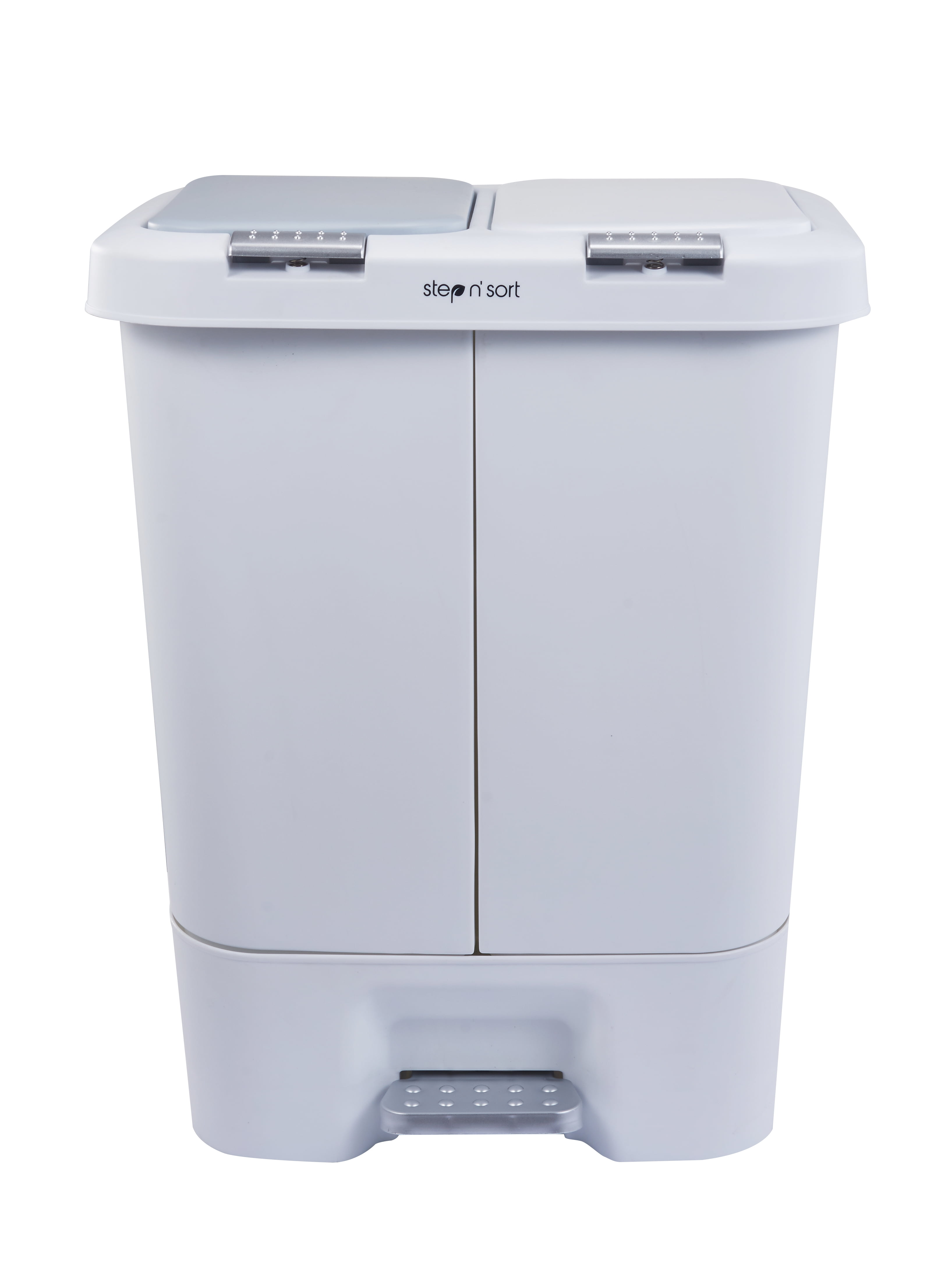 Step N’ Sort 11 gal 2 Compartment Trash & Recycling Bin Kitchen Garbage Can White