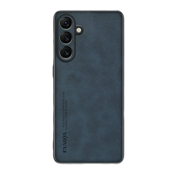 Dteck for Samsung Galaxy S24 Ultra Slim Back Case, Luxury Shockproof Business Retro Premium PU Leather Hybrid Case Cover, Anti-Drop Protective Cover with Lens Protection,Navyblue