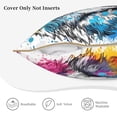thumbnail image 5 of Fotbe Cool Colorful Wolf Pattern Velvet Decorative Throw Pillow Covers with Elegant Piping, Soft Plush Cushion Cover for Sofa, Bed, Car, Office-16"x16", 5 of 8