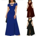 thumbnail image 6 of Plus Size Women Sexy Long Maxi Dress Cold Shoulder Evening Party Prom Ball Gown, 6 of 11