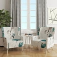 thumbnail image 4 of Designart "Fields Of Turquoise Watercolor Flower II" Upholstered Traditional Accent Chair - Arm Chair, 4 of 5