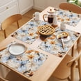 thumbnail image 5 of Orange Lily Placemats Set of 2, Spring Blue Flower Hand-painted Style Country Farm Non-Slip Place Mats Washable Table Mats for Kitchen Dining Table Decorations Indoor/Outdoor, 5 of 9