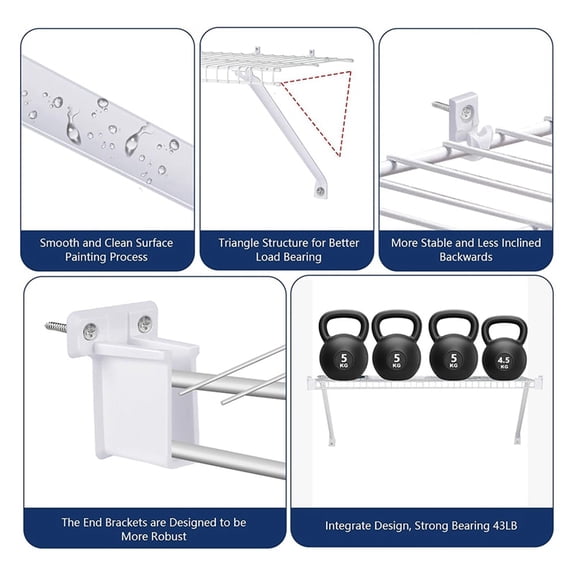 3 * wire rack support brackets 6 * wire shelf clips 2 * end brackets-As Shown