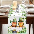 thumbnail image 3 of Table Runners 70 Inches Long Dress Scarves, St. Patrick's Day Farmhouse Coffee/Dining/Kitchen Table Decor, Holiday Table Runner, Green Gnomes Lucky Shamrocks Flags 13x70 Inch, 3 of 9