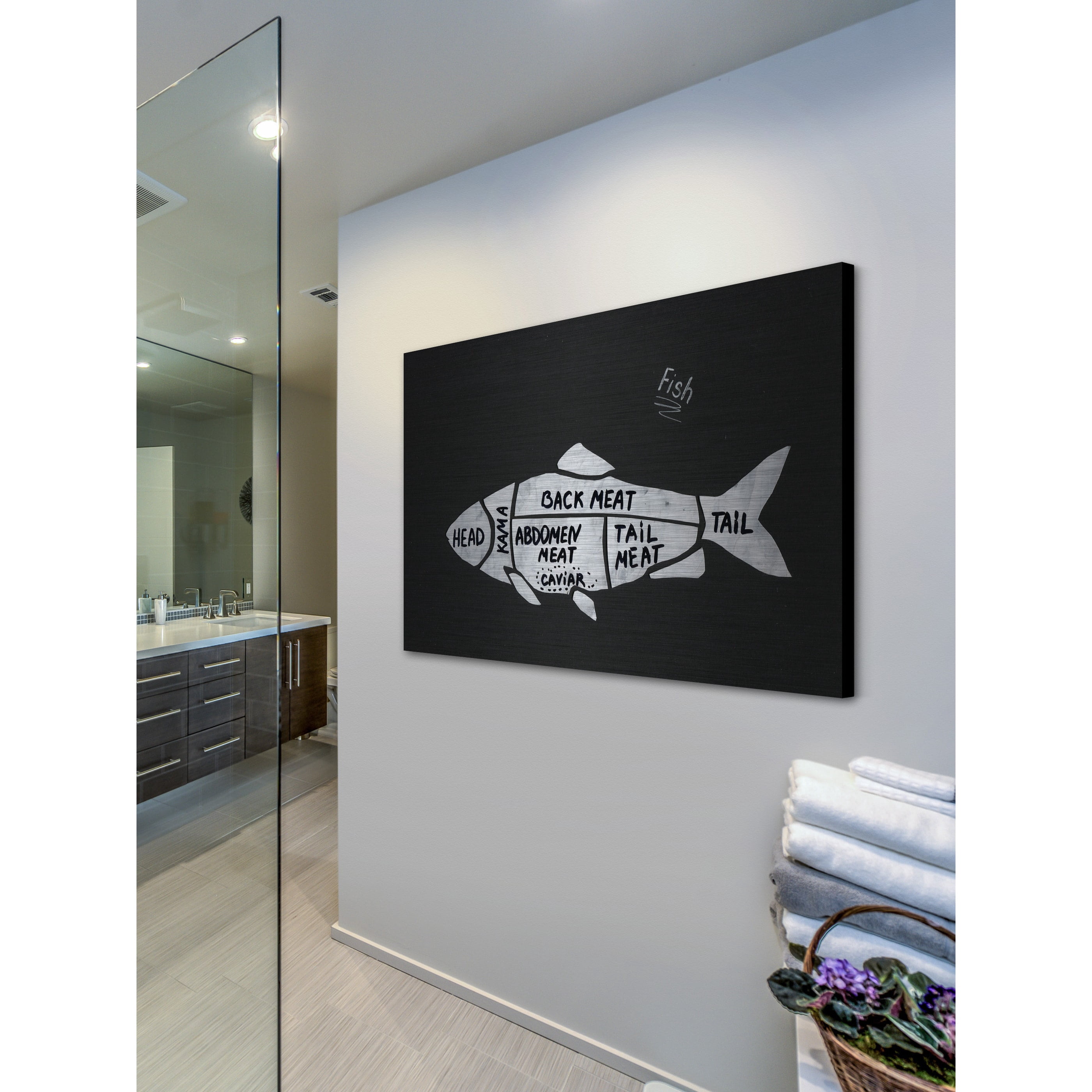 "Fish Formation" Painting Print on Brushed Aluminum