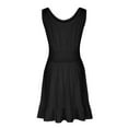 thumbnail image 4 of Meichang T Shirt Dresses for Women 2024 Sleeveless Scoop Neck Ruffle Tiered Mini Dresses Solid Pleated A-Line Dresses Flowy Summer Sundresses Black XXL, 4 of 5