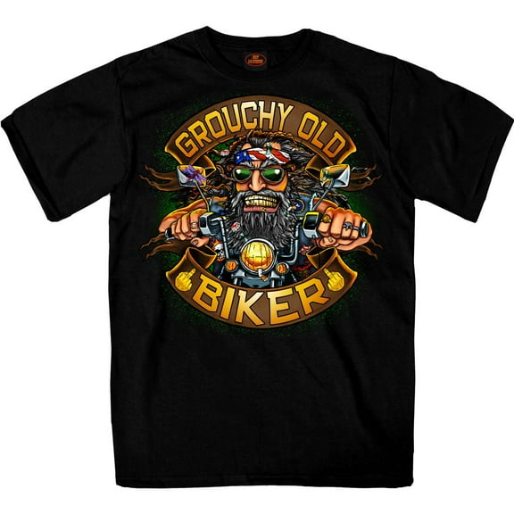 Hot Leathers GMS1508 Men's 'Grouchy Old Biker' Black Biker T-Shirt 3X-Large
