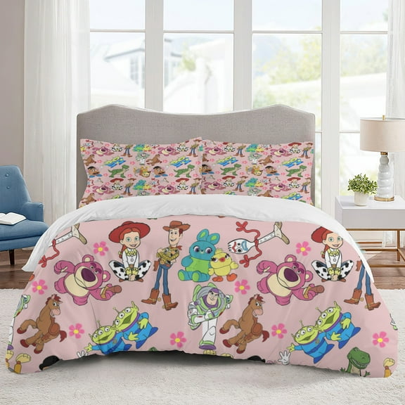 Toy Story Bedding Sets Cartoon Duvet Cover Lightweight 3 Piece Bet Sets for Kids Boys Girls (1 Duvet Cover and 2 Pillowcases)