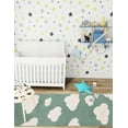 thumbnail image 3 of Unique Loom Whimsy Kids Collection Area Rug - Clouds (2' x 5' 1" Runner Soft Green/Ivory), 3 of 9