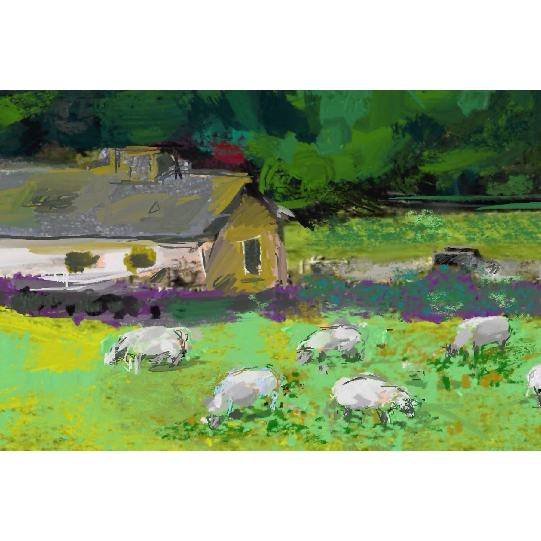 Marmont Hill "Cotswold Farm" by Arthur Pina Painting Print on Wrapped Canvas