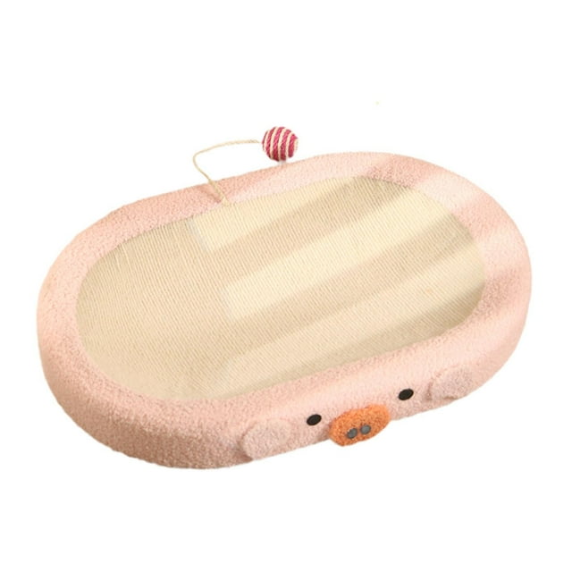 Rascador para gatos, cama ovalada, tapete para rascar, protección para muebles, pelota de juego de yute y sisal para gatos, relajación y cuidado de uñ