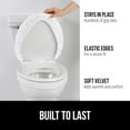 thumbnail image 3 of GORILLA GRIP Toilet Lid Seat Cover, Memory Foam, Elastic Universal Fit for Standard Round, White, 3 of 10