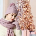 thumbnail image 6 of Hat Gloves Scarf Set Women Winter Knit Beanie Hat+Touchscreen Gloves+Long Scarve 3 in 1 Set Gift for Women Girls three-piece set, 6 of 9