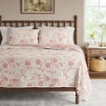 thumbnail image 2 of The Pioneer Woman Agatha Floral Gauze Quilt, Full/Queen, Rose Herb Pink, Reversible Bedding, 2 of 9