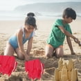 thumbnail image 6 of A1 Unlimited Castle Shaped Pail with Handle and Plastic Sifter (RED) with Shovel & Rake Set, Summer Beach Party Gift Favor Storage Organizer Basket Bucket Swimming Sand Castle Building Kit, 6 of 7