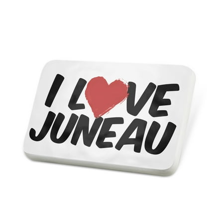 Porcelein Pin I Love Juneau Lapel Badge – NEONBLOND