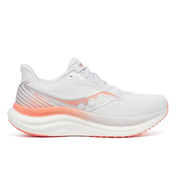 Saucony Women's Triumph 23 Sneaker, White/Wistfu, 9