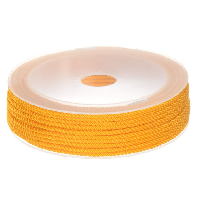 Unique Bargains Twisted Nylon Twine Thread Beading Cord 2mm 13M/43 Feet Extra Strong Braided Nylon String, Bright Yellow