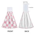 thumbnail image 3 of Yayeee Kitchen Hanging Hand Towels Set of 2 with Loop Bathroom Absorbent Tie Towel, Pink Checkered Heart, 3 of 7