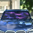thumbnail image 4 of Universal Fit Accordion Auto Sunshade Windshield Sunshade 55'' x 27.6'' Purple Glowing Butterflies, 4 of 8