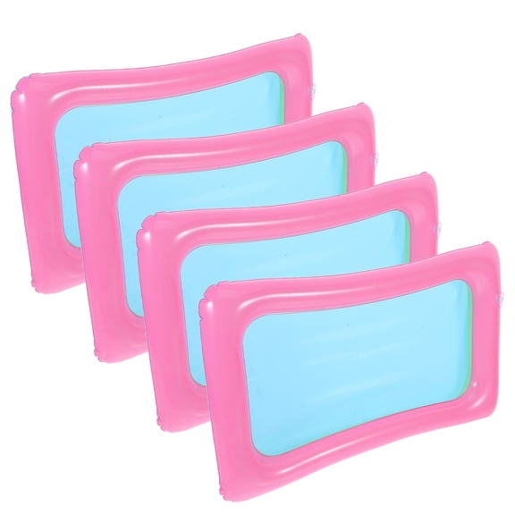 TEHAUX 4-Pack Portable Inflatable Ice Tray and Multipurpose Serving Tray for Outdoor Parties, Pool, and Gatherings