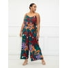 ELOQUII Elements Women's Plus Size Adjustable Easy Tank Jumpsuit