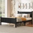 thumbnail image 2 of Euroco Wood Full Size Platform Bed with Headboard and Footboard, Black, 2 of 13