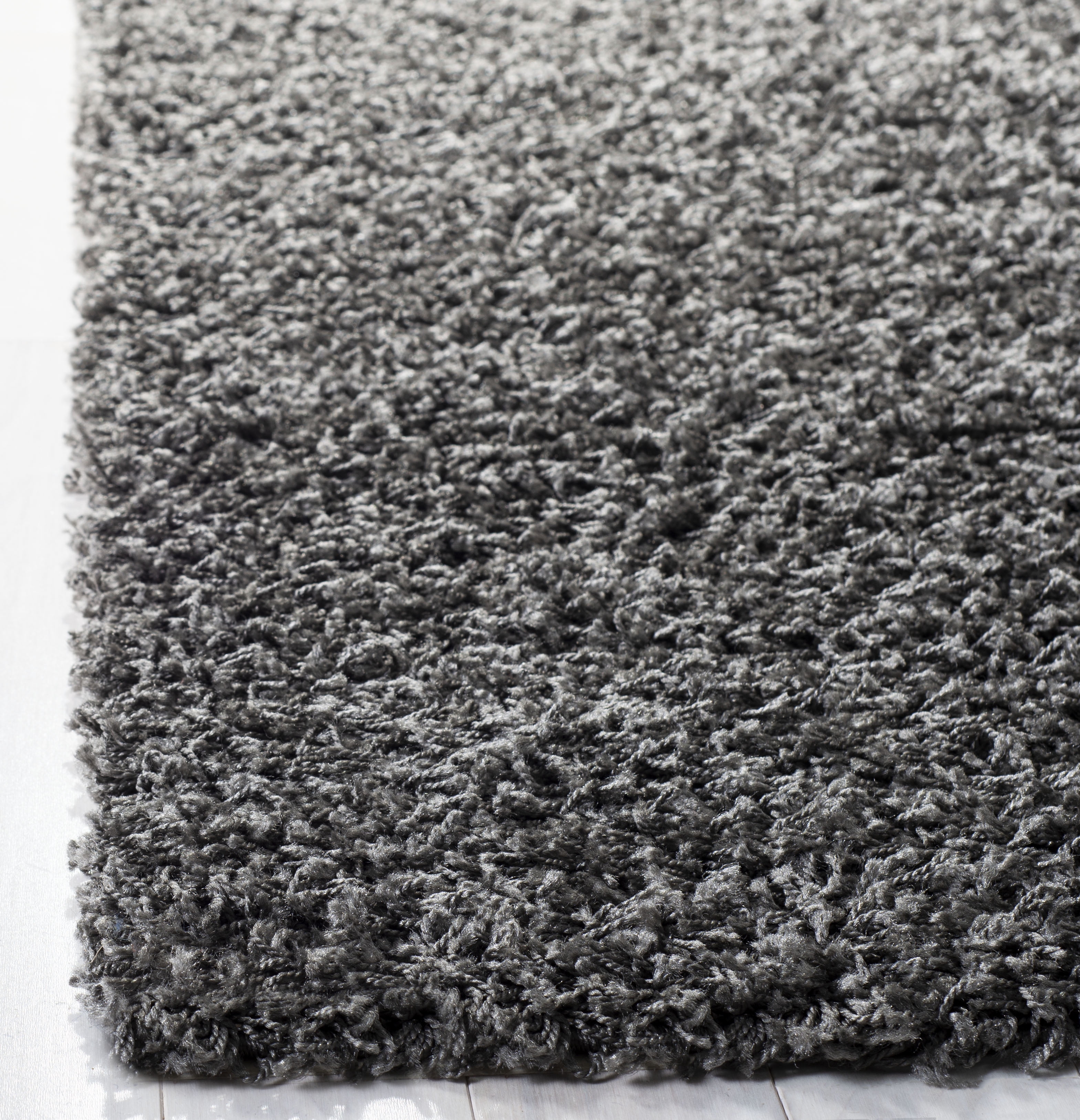 SAFAVIEH Lavena Solid Plush Shag Area Rug, Dark Grey, 10' x 14'
