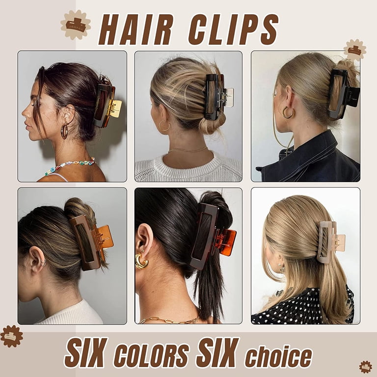 Large Acrylic Hair Claw Clips Set Non-slip Hold for Thick Thin Hair Stylish Amazon.com : 4Pcs Large Acrylic Hair Claw Clips - Hair Clips  main image 2