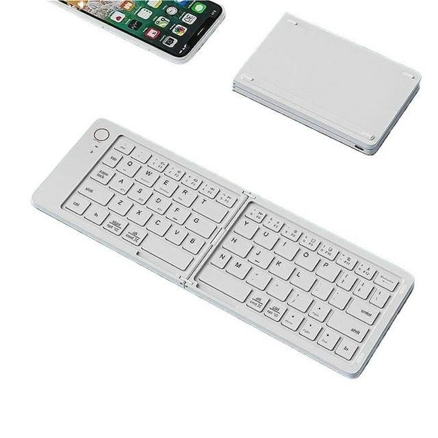 CNKOO Mini Foldable Wireless Keyboard Slim Portable Bluetooth Keyboard Rechargeable Folding Keyboard for IOS Windows Android