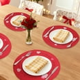 thumbnail image 2 of Farmhouse Placemats Set of 6 Woven Placemats for Dining Table Decor, Washable Kitchen Table Mat for Holiday Party Heart 15inch, 2 of 6
