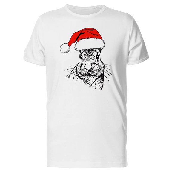 Bunny Santa Claus Hat New Year Tee Men's -Image by Shutterstock