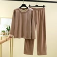 thumbnail image 2 of Annhoo Womens Pajama Sets Fall Winter Cozy Warm Outfits 2 Piece Long Sleeve Nightshirts with Pants Casual Homewear, 2 of 3