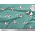 thumbnail image 2 of Soimoi Modal Satin Fabric Branch & Bird Block Decor Fabric Printed Yard 42 Inch Wide, 2 of 3