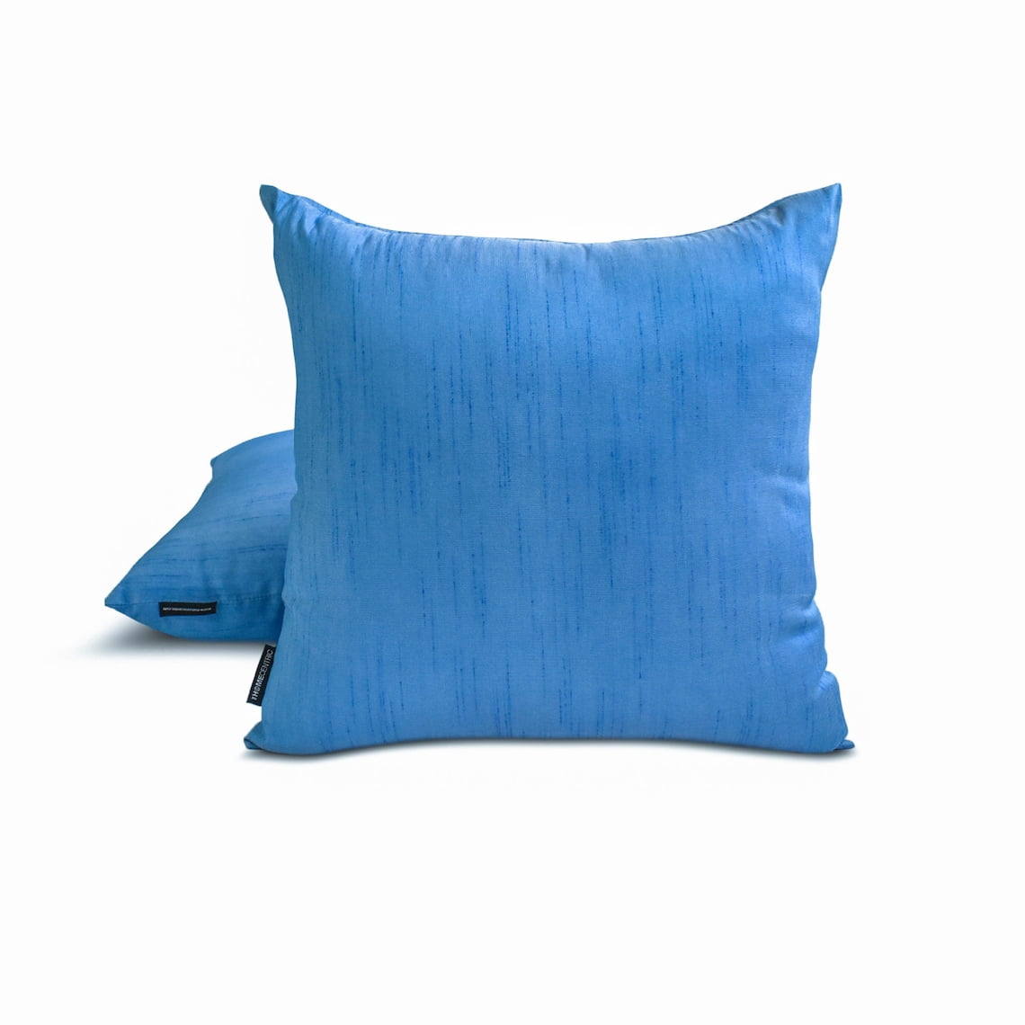 The HomeCentric Decorative Throw Pillow covers Blue Pack of 2, 12"x12" (30x30 cm) Silk Solid Cushion cover For Sofa Chouch, Hotels, living, Bed Room, Solid Modern Style - Light Blue Luxury