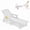 White, variant on Cobiod Outdoor HDPE Chaise Lounge Chair,5-Position Adjustable Reclining Lounger with Wheels & Cup Holders,350lb Capacity,Overall length 78" , White