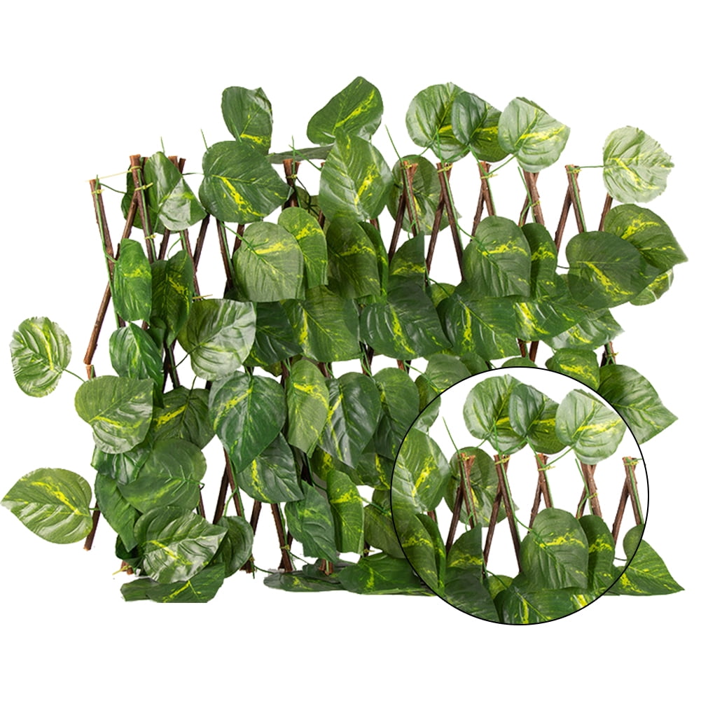 Retractable Gardening Plant Artificial Fence Faux Ivy Expandable Garden Fence 