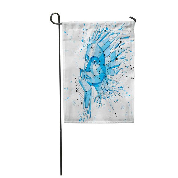 POGLIP 3D Low Poly Portrait of Smart Woman Human Thoughts Garden Flag Decorative Flag House Banner 28x40 inch