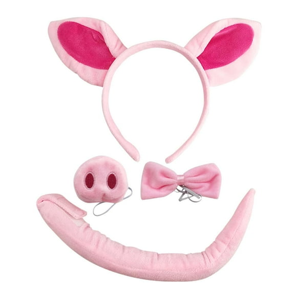 Disfraz de cerdo jinwen traje de cosplay Orejas Diadema Nariz Pajarita