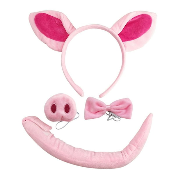 Accesorios para disfraces de cerdo Salvador Diadema Orejas Nariz Pajarita Cola Set Cosplay Carnaval Fiesta Niñas