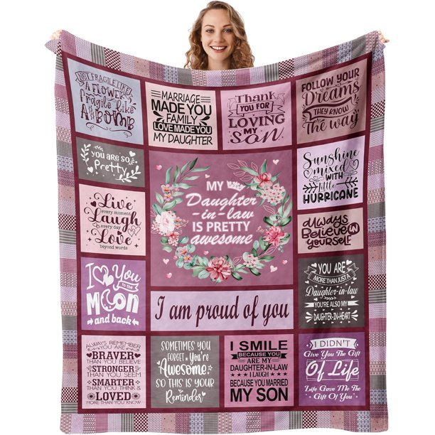 LHSHID Daughter in Law Gifts Daughter in Law Birthday Wedding Gifts Unique Daughter in Law Gifts from Mother in Law Gift for Future Daughter in Law Throw Blanket 40"x50"