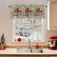 thumbnail image 2 of Valances for Windows Vintage Red Truck Rod Pocket Short Curtain for bathroom living room bedroom Snowflakes on Linen 1 Panel 54x18in, 2 of 7