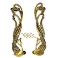 thumbnail image 2 of eSplanade - 11" Designer Peacock Brass Door Handle Pair (2 pcs) | Home Decor | Door Decor | Pair of Brass Door Handles | Pair of Brass Door Pulls (Peacock Door Handle), 2 of 3