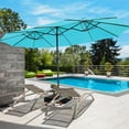 thumbnail image 4 of Gymax 15.4Ft Patio Double-Sided Solar LED Market Umbrella Crank 36 Lights Base Grey, 4 of 10