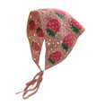 thumbnail image 4 of COM1950s Hand Crocheted Head Scarf for Women, Triangular Turban Hat with Flower Design, Cute Tie Hair Accessory for Daily Use and Outdoor Activities, Made From Soft Cotton and Linen Blend, 4 of 4