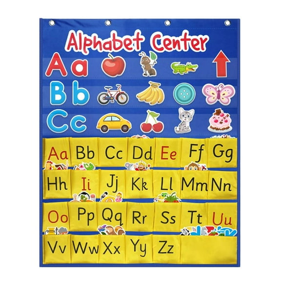 Alphabet Pocket Chart, Preschool Educational Poster, Early Education Learning Tool for Homeschool Kindergarten Classroom